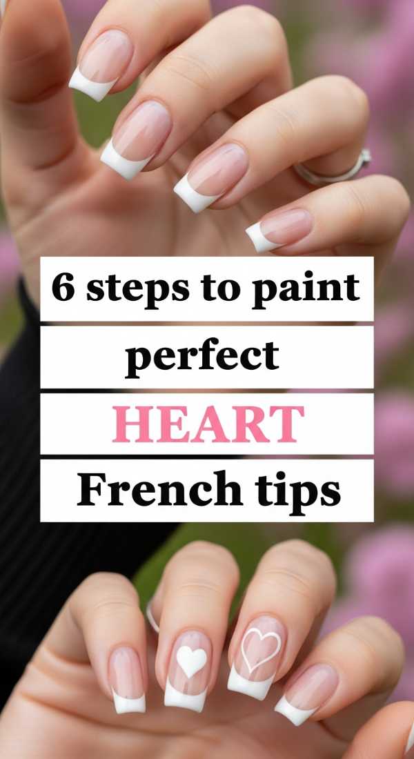 6 Steps To Paint Perfect Heart French Tips 69ed0aa5a3bb4