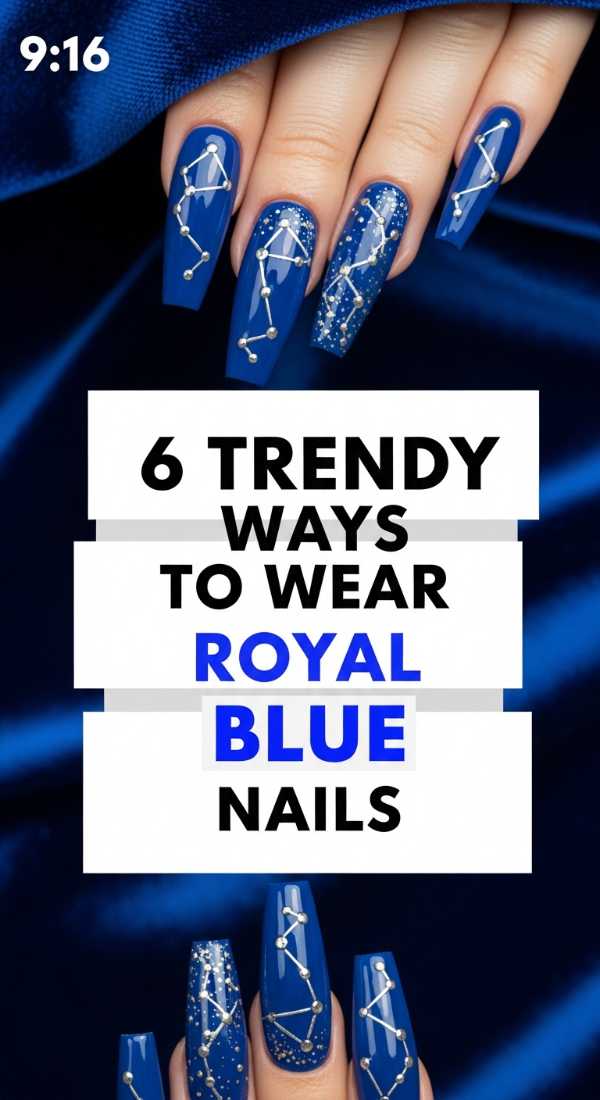 6 Trendy Ways To Wear Royal Blue Nails 69eba3b2ef08f
