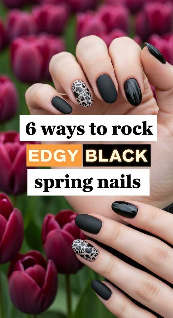 6 Ways To Rock Edgy Black Spring Nails 69ea68a2b90d7