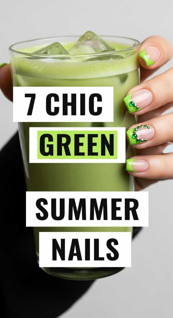 7 Chic Green Summer Nails With French Tips 69df1d50e3e89