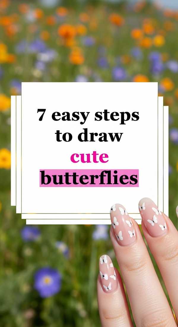 7 Easy Steps To Draw Cute Butterflies 69ed0aab0ed14