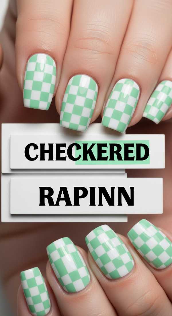 7 Quick Steps For Spring Checkered Nails 69e75992272d3