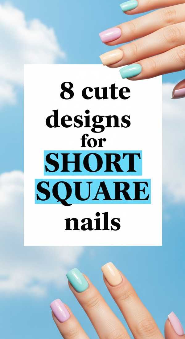 8 Cute Designs For Short Square Nails Spring 69ea68ae8569d