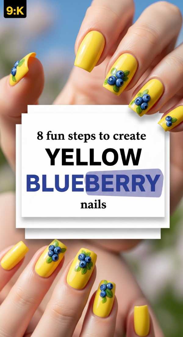 8 Fun Steps To Create Yellow Blueberry Nails 69ed0bbebd8d9