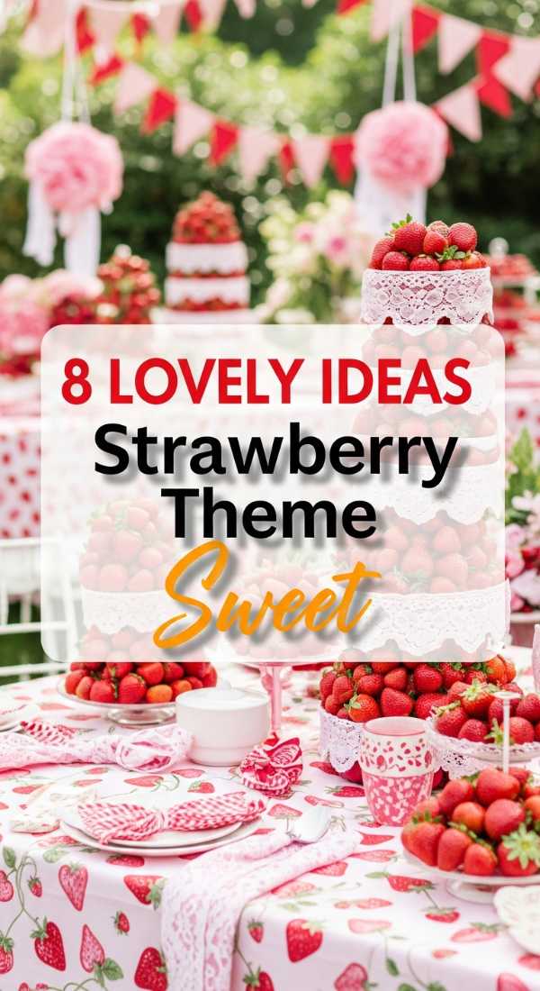 8 Lovely Ideas To Design A Strawberry Themed Birthday Party 69ecac8131350