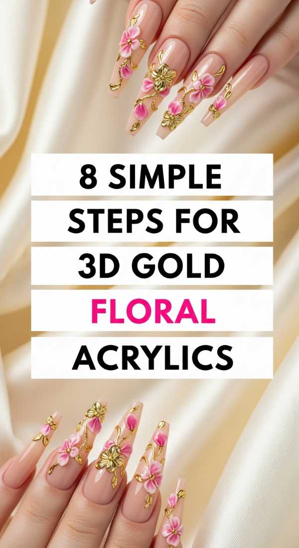 8 Simple Steps For 3d Gold Floral Acrylics 69e662424db71