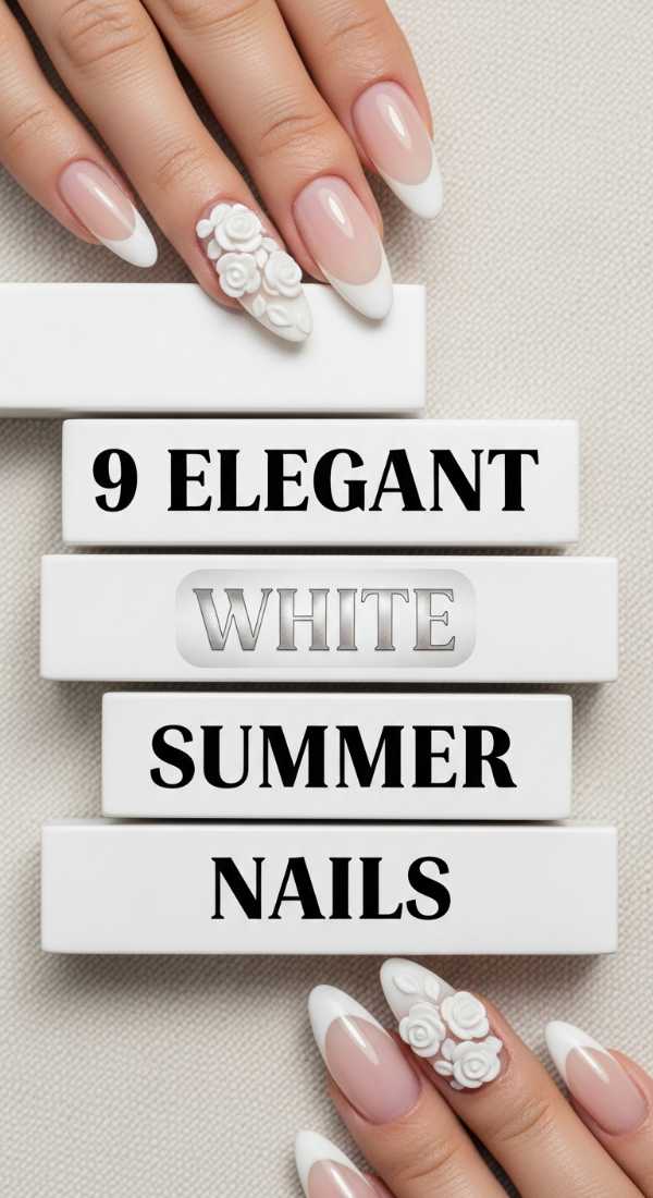 9 Elegant White Summer Nails With French Tips 69df1d51d4450