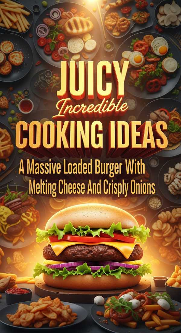 A Massive Loaded Burger With Melting Cheese And Crispy Onions 69ec985166448