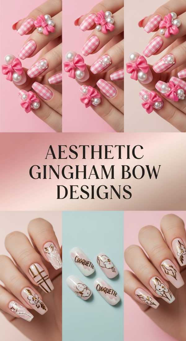 Aesthetic Gingham Bow Designs 69ecf8990c2f6