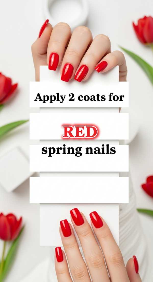 Apply 2 Coats For Red Spring Nails 69efaf926a541