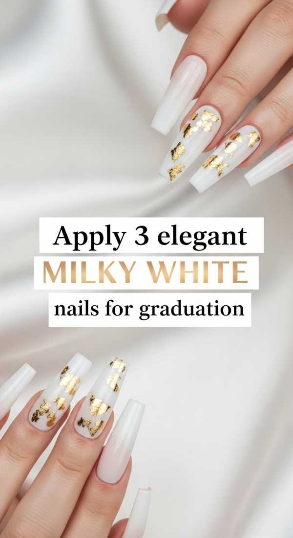 Apply 3 Elegant Milky White Nails For Graduation 69eba3b78dd90