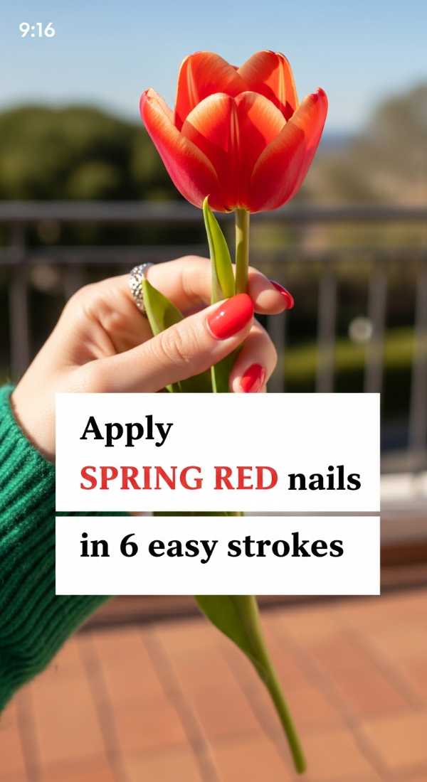 Apply Spring Red Nails In 6 Easy Strokes 69efb1602b63f