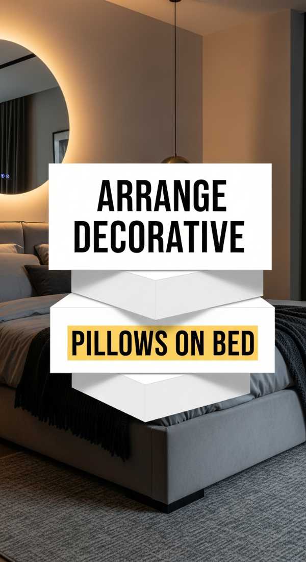 Arrange decorative pillows on bed with 6 rules