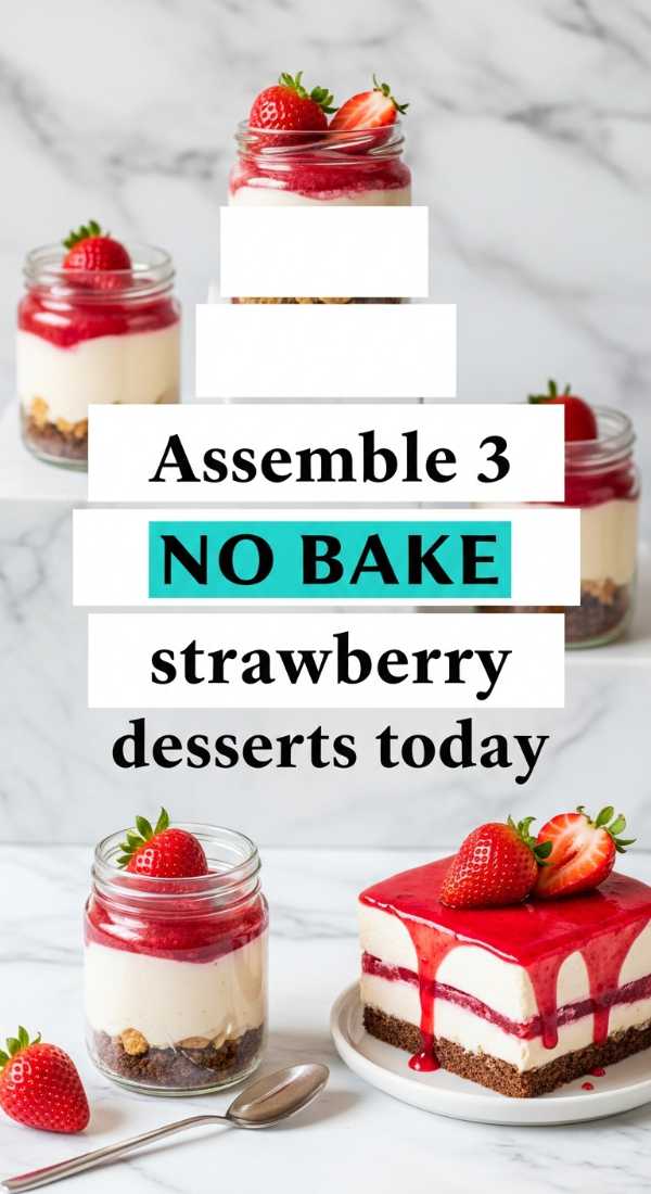 Assemble 3 No Bake Strawberry Desserts Today 69e470259044b