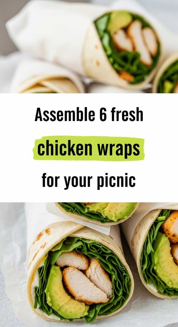 Assemble 6 Fresh Chicken Wraps For Your Picnic 69ec86dea29da