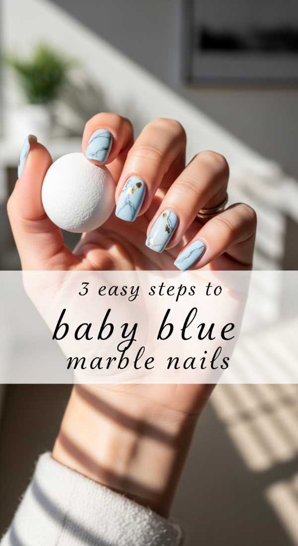 Baby Blue Marble Spring Nail Tutorial 69e31ef35bc83