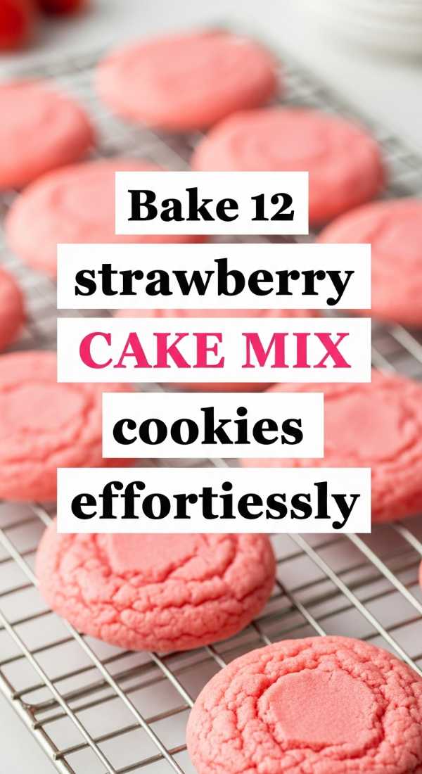 Bake 12 Strawberry Cake Mix Cookies Effortlessly 69e8557bb559d