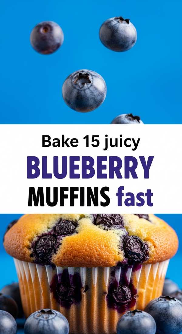 Bake 15 Juicy Blueberry Muffins Fast 69ef4b6fb30b1