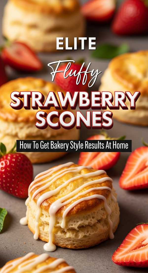 Bakery Style Strawberry Scones with Glossy Glaze