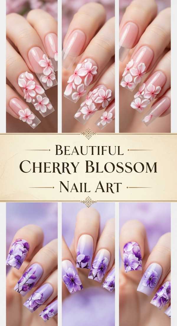 Beautiful Cherry Blossom Nail Art 69ef3ad371f2b