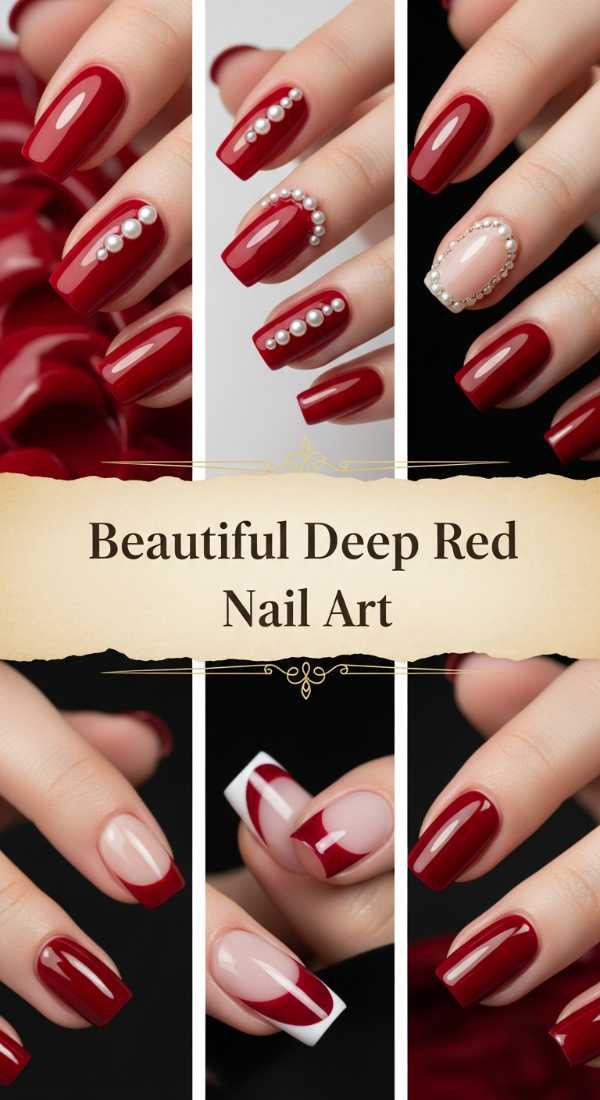 Beautiful Deep Red Nail Art 69ef3c7c83a84