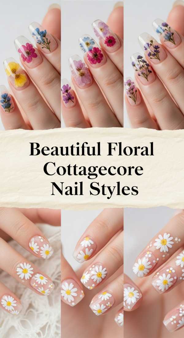 Beautiful Floral Cottagecore Nail Styles 69ee40836e033