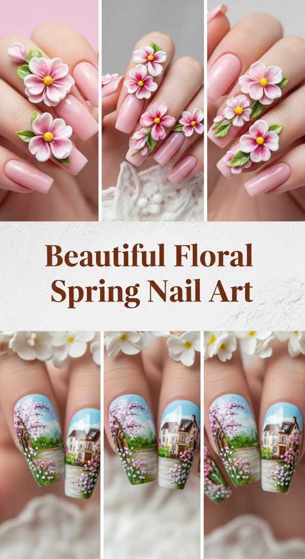 Beautiful Floral Spring Nail Art