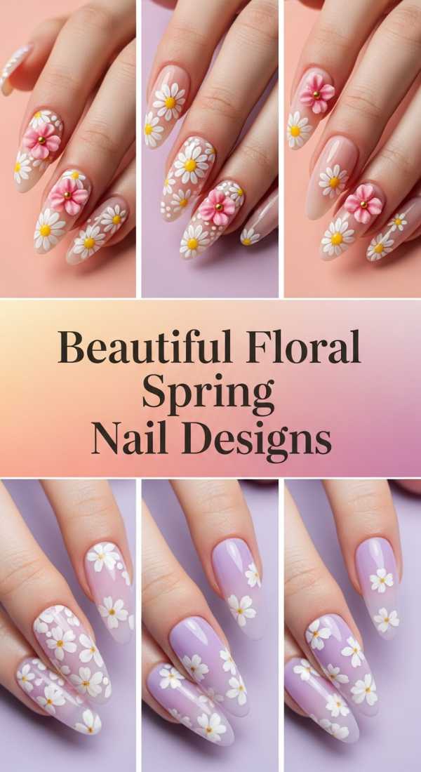 Beautiful Floral Spring Nail Designs