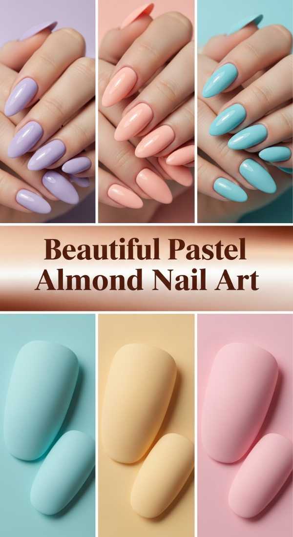 Beautiful Pastel Almond Nail Art