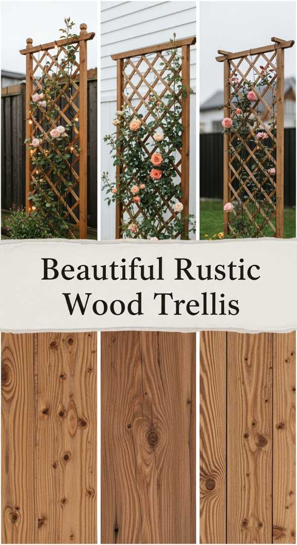 Beautiful Rustic Wood Trellis 69e777b866b44