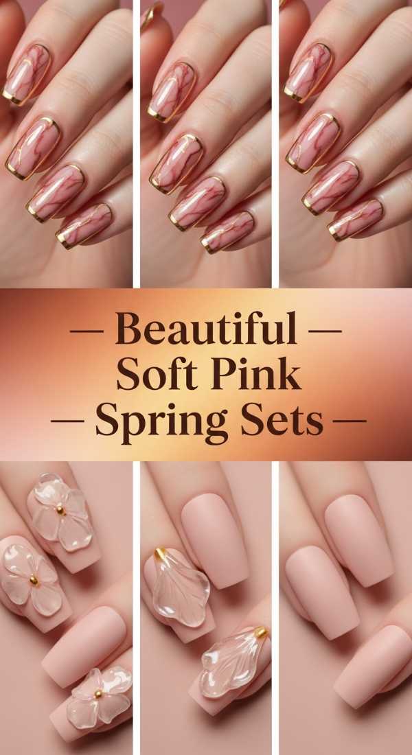 Runway Ready: 5 High-Fashion Manicures for a Polished Spring Beautiful Soft Pink Spring Sets 69de7079d40de