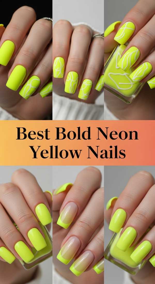 Best Bold Neon Yellow Nails 69ecf735ee42a