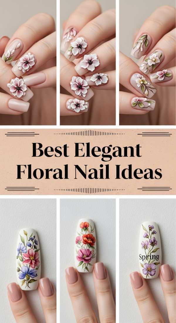 Best Elegant Floral Nail Ideas 69de457534e8b