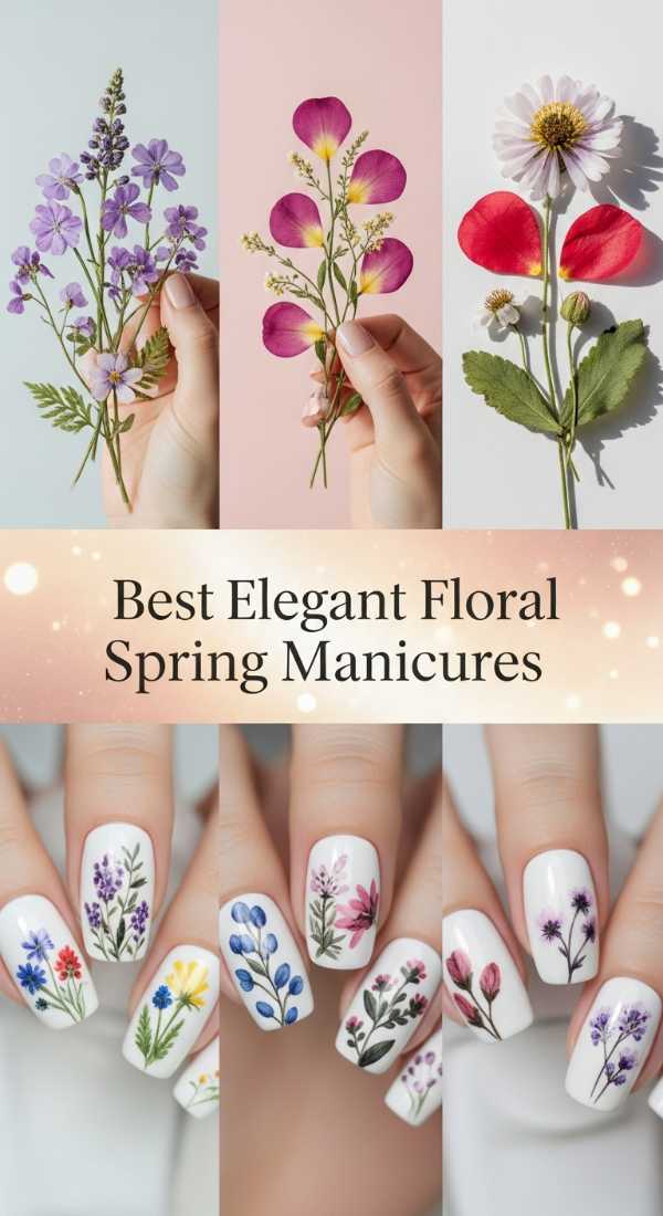 Best Elegant Floral Spring Manicures 69ee408a12dda