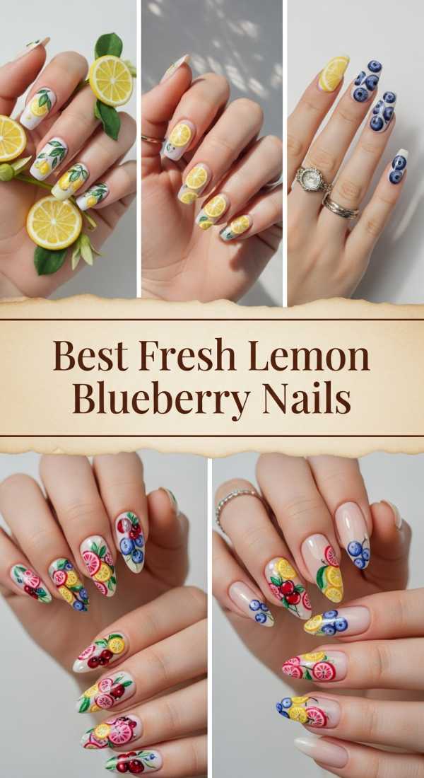 Best Fresh Lemon Blueberry Nails 69f24a65379d7