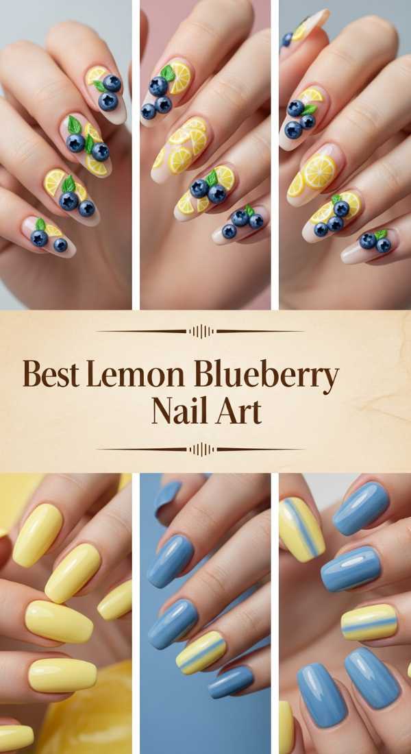 Best Lemon Blueberry Nail Art 69ee4193a7997