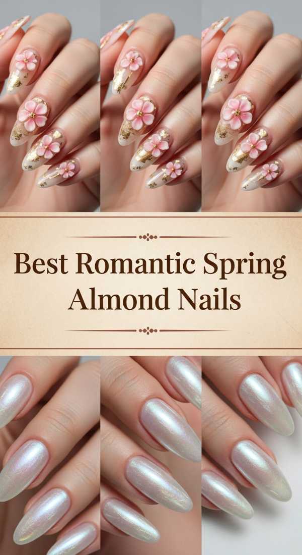 Best Romantic Spring Almond Nails