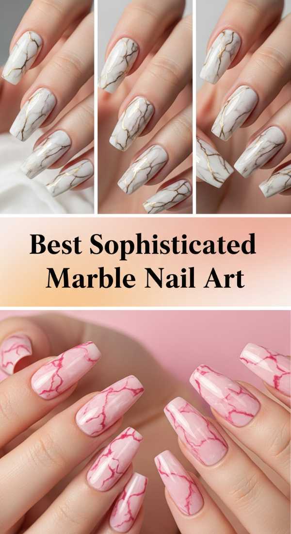 Best Sophisticated Marble Nail Art 69e72cb970aaf