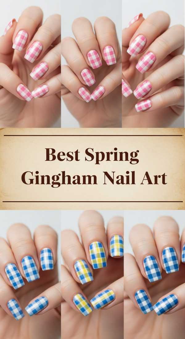 Best Spring Gingham Nail Art 69ef3c835c90b