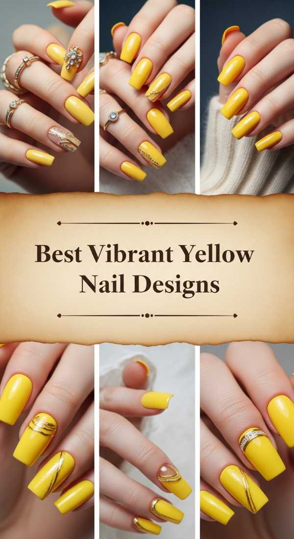 Best Vibrant Yellow Nail Designs 69ece5a377e67