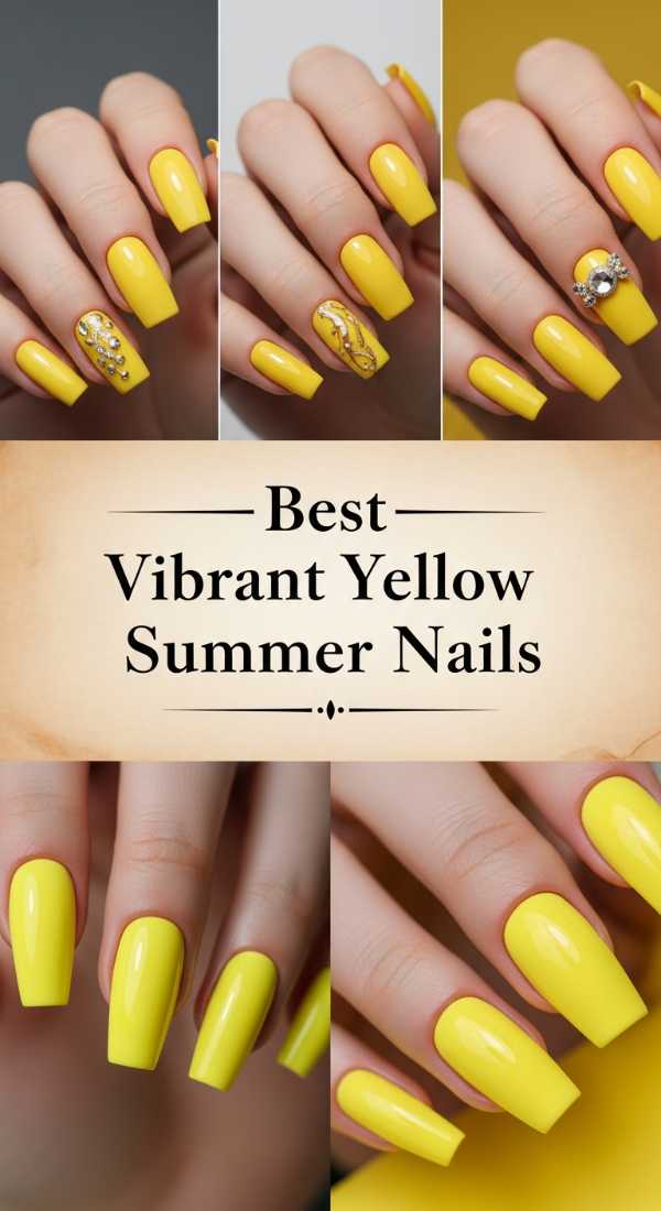 Best Vibrant Yellow Summer Nails 69e905bf9b044