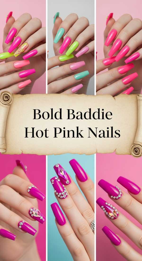 Bold Baddie Hot Pink Nails 69ef94d71ea1c