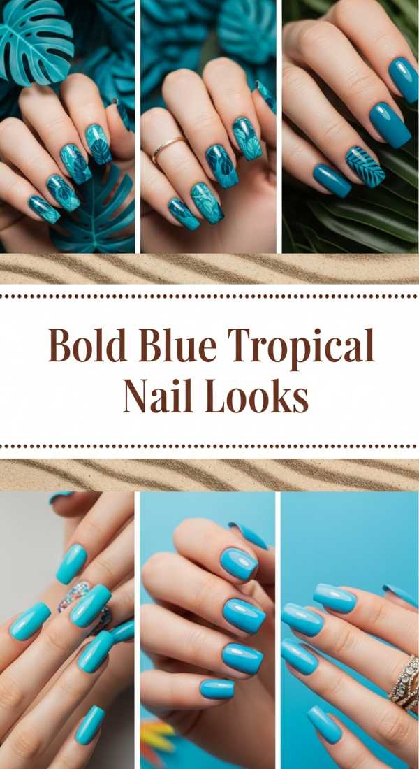 Bold Blue Tropical Nail Looks 69ee4177b5915