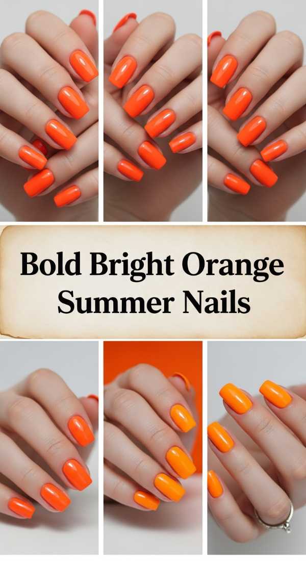 Bold Bright Orange Summer Nails 69e905c120a3f