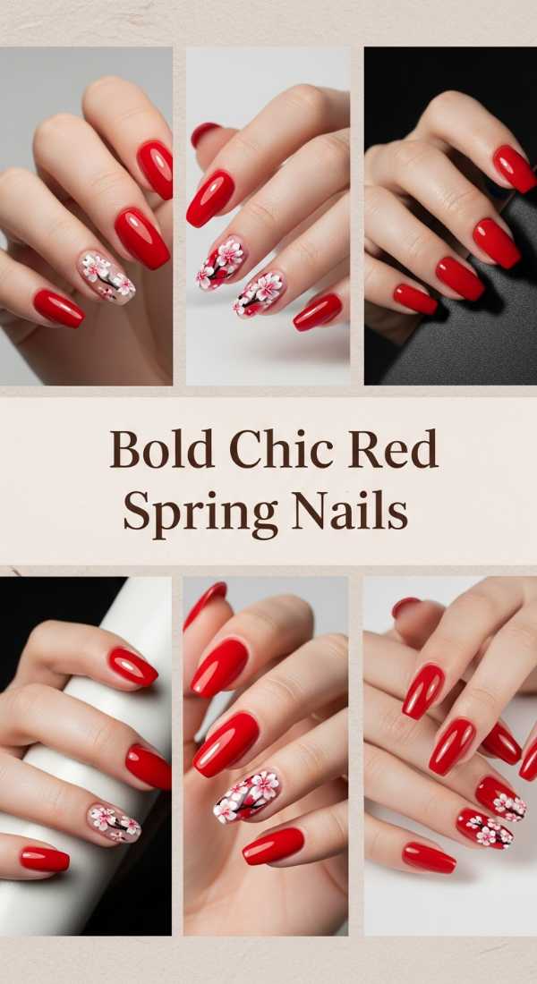 Bold Chic Red Spring Nails 69f0cc57bd447