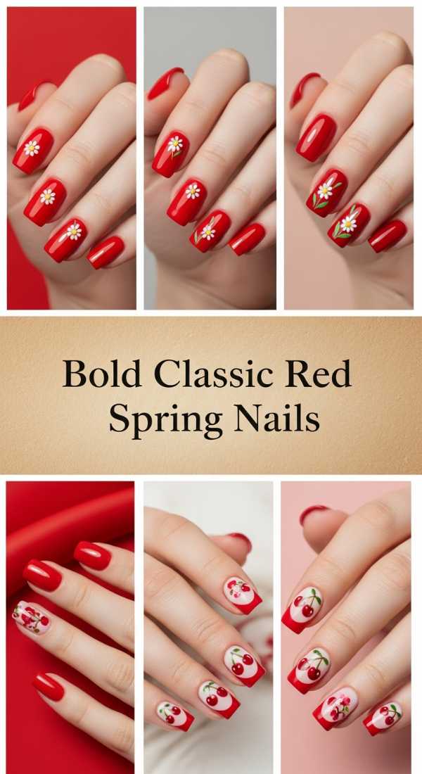 Bold Classic Red Spring Nails 69f32b9205f58