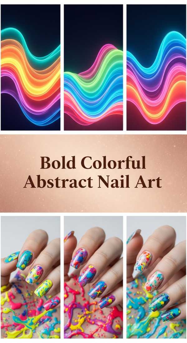 Bold Colorful Abstract Nail Art 69ee408d8f39f
