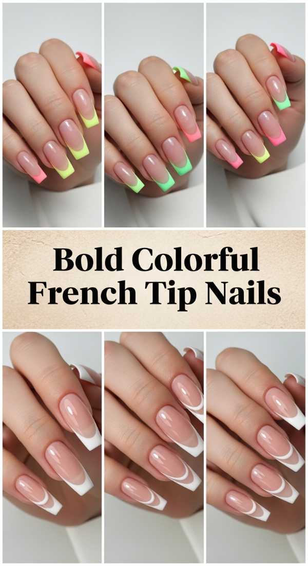 Bold Colorful French Tip Nails 69e5f3ded75dd