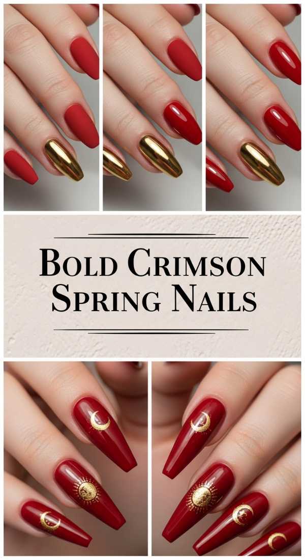 Bold Crimson Spring Nails 69e4c0dde3e4a
