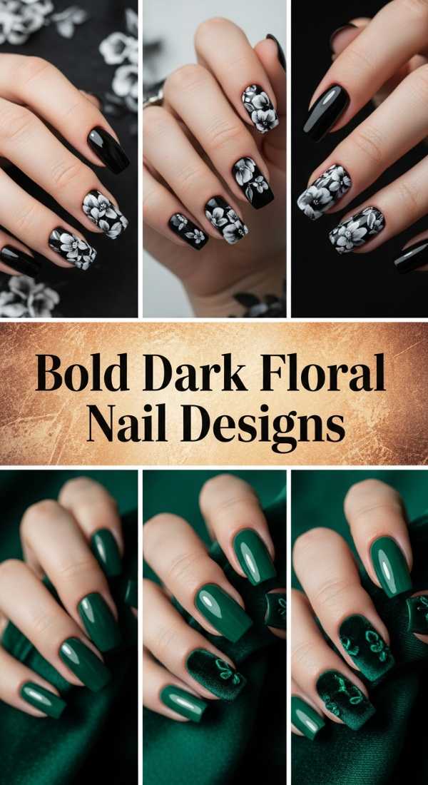 Bold Dark Floral Nail Designs 69ef3c7cd5f2c